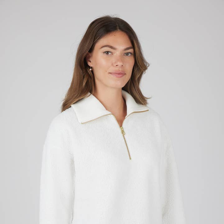 Sudadera Cozy Sherpa con media cremallera para mujer y otras tendencias de Resultados para sudadera media cremallera al por mayor. Devoluciones gratuitas y condiciones de pago a 60 días en Faire en Faire.