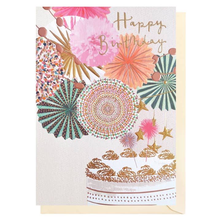 Louise Tiler – wholesale Birthday card – Birthday Fans Card | Female Birthday Card