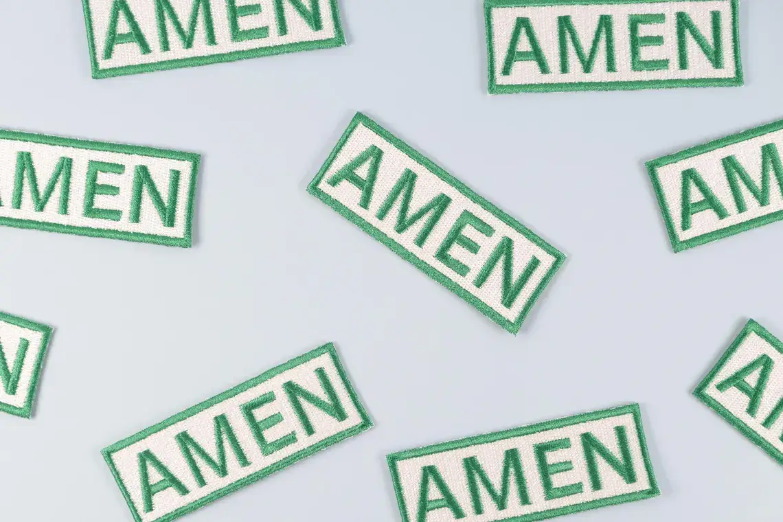 Field Trip Threads - Wholesale Patch - Amen Embroidered Iron-On Patch Southern Funny Country Charm3