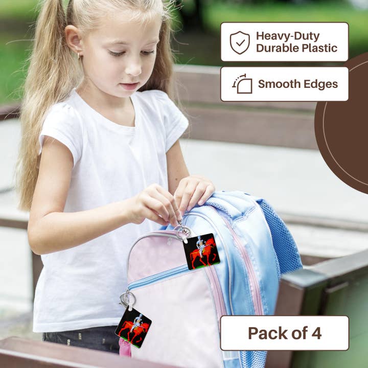 3dRose - Wholesale Keychain - Unisex - 3dRose, Psychedelic Colored Knight on a Red Steed Vintage Surreal and Weird, Key Chain3