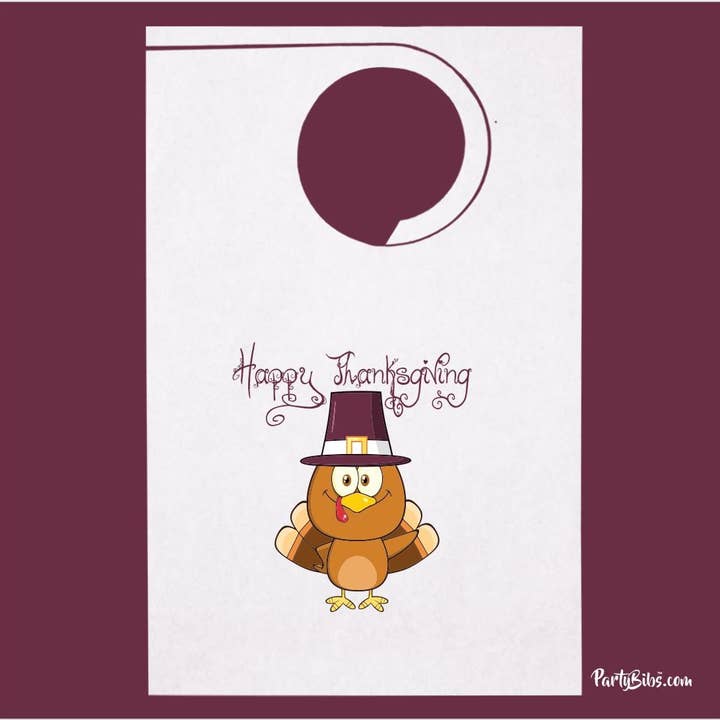 Bavoirs de fête en stock - Bavoirs dinde Thanksgiving - Paquet de 10 pour la vente par Party Bibs