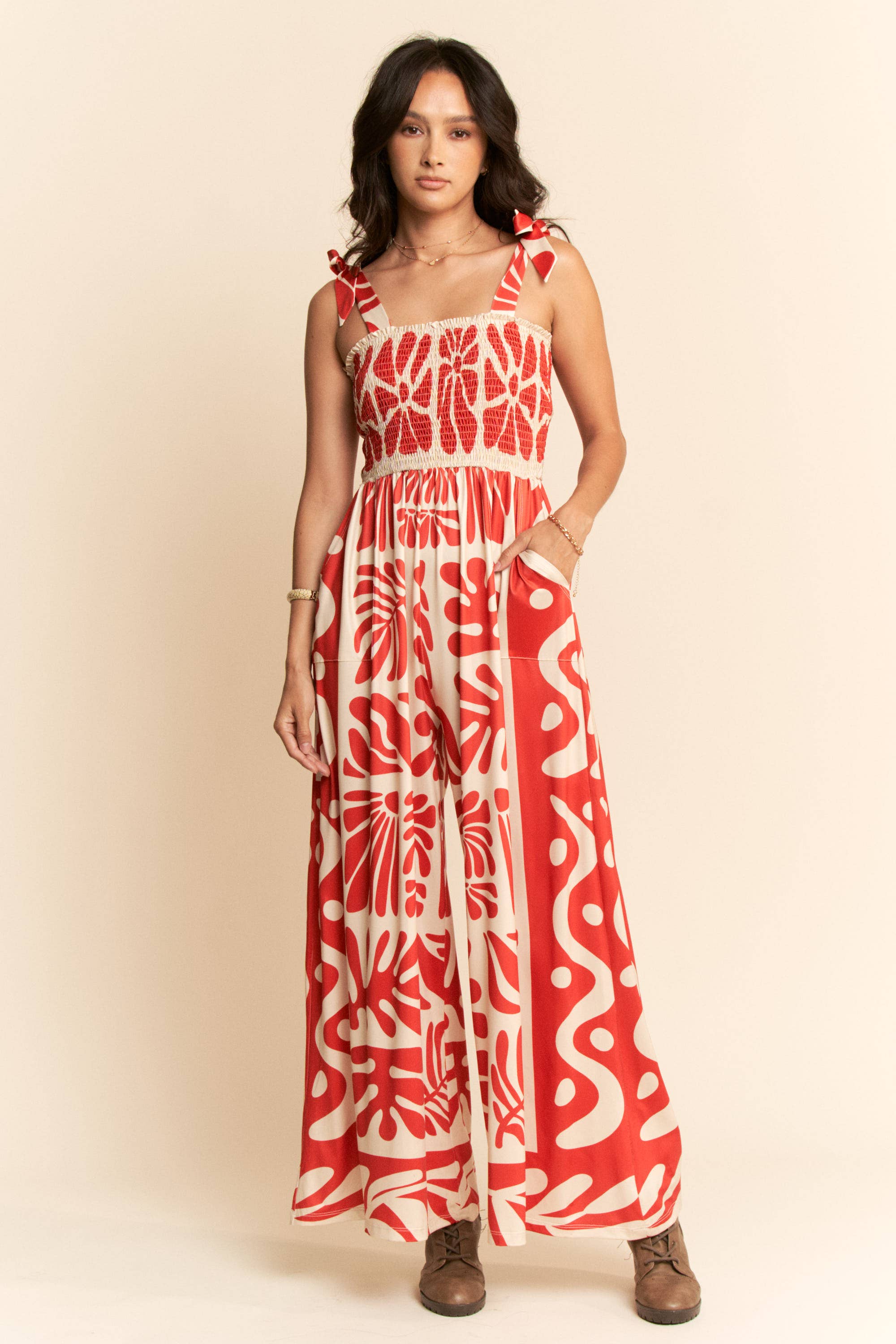 Davi & Dani – wholesale Jumpsuit – Women's – RETRO GEO FLORAL POSITION PRINTED KNIT JUMPSUIT7