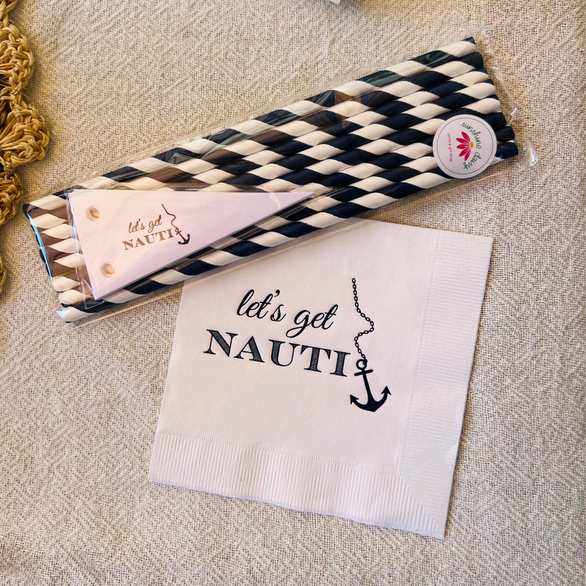 Sunshine Daisy LLC - Wholesale Disposable Napkin - Let's Get Nauti Cocktail Paper Napkins3
