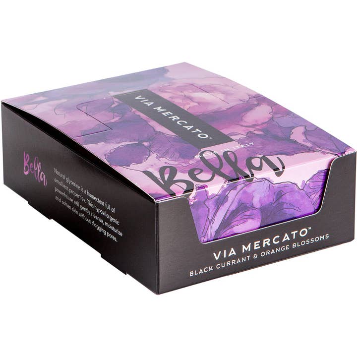 European Soaps - Wholesale Bar Soap - Via Mercato Bella Glycerine Soap - Black Currant & Orange2