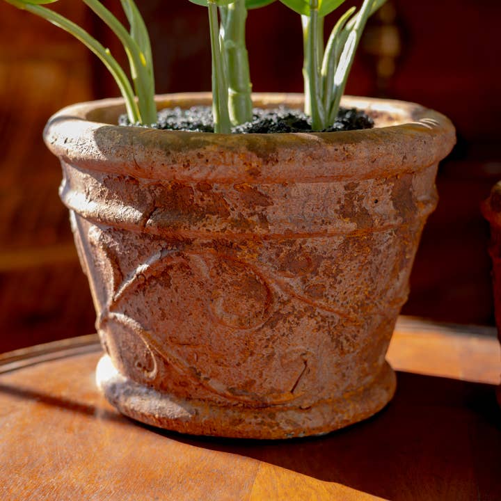 Zaer Ltd. International - Wholesale Plant Pot - 2 Assorted Tuscan Style Round Ceramic Flower Pots