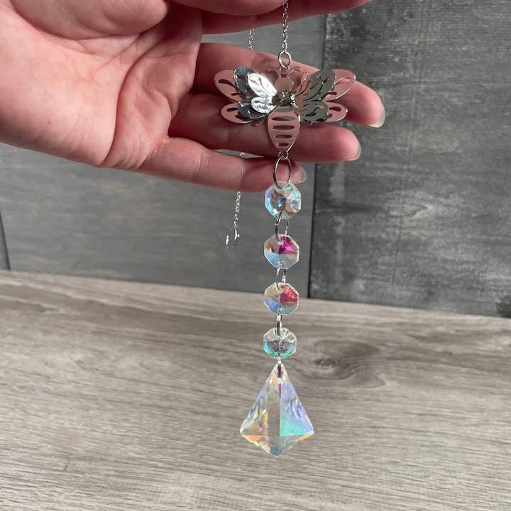 Keystone Crystals - Wholesale Suncatcher - Suncatchers Faceted Rainbow Beaded Hanging Prisms25