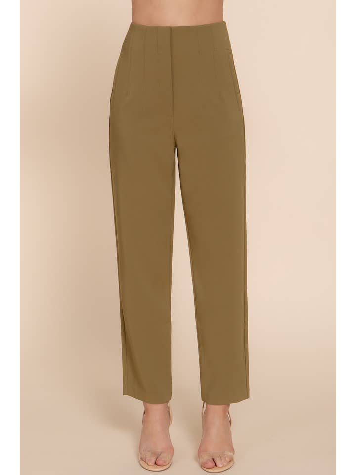 Active Basic | Active USA - Wholesale Pants - Women's - High Waist Pintuck Detail Long Pants36