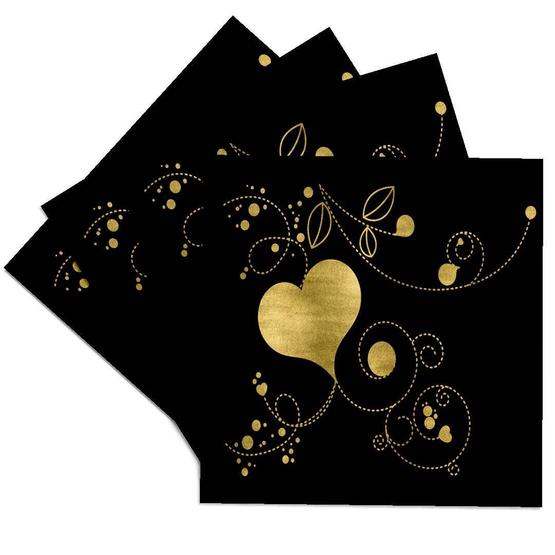 3dRose - Wholesale Coasters - 3dRose, Pretty Image Of Gold Heart and Flourish Illustration, Coaster0