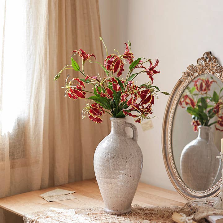 Rustic Reach - Wholesale Artificial Flowers - Silk Flower Flame Lily Stem 29" Tall9