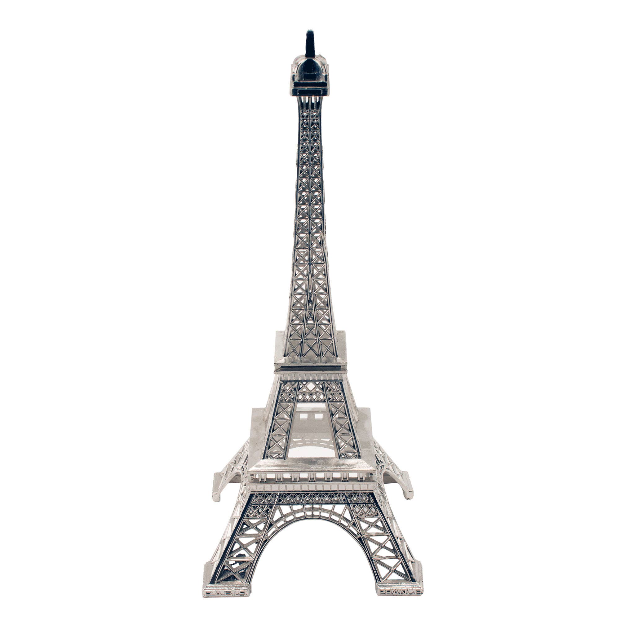 Argent Sculpture de la tour Eiffel en métal de 10 pouces de haut, argent en vente sur Faire1