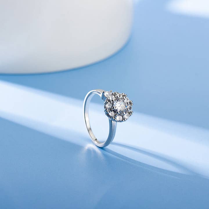 Perimade & Co. LLC - Wholesale Multi-Stone Ring - Flower Anxiety Fidget Spinner Ring in 925 Sterling Silver