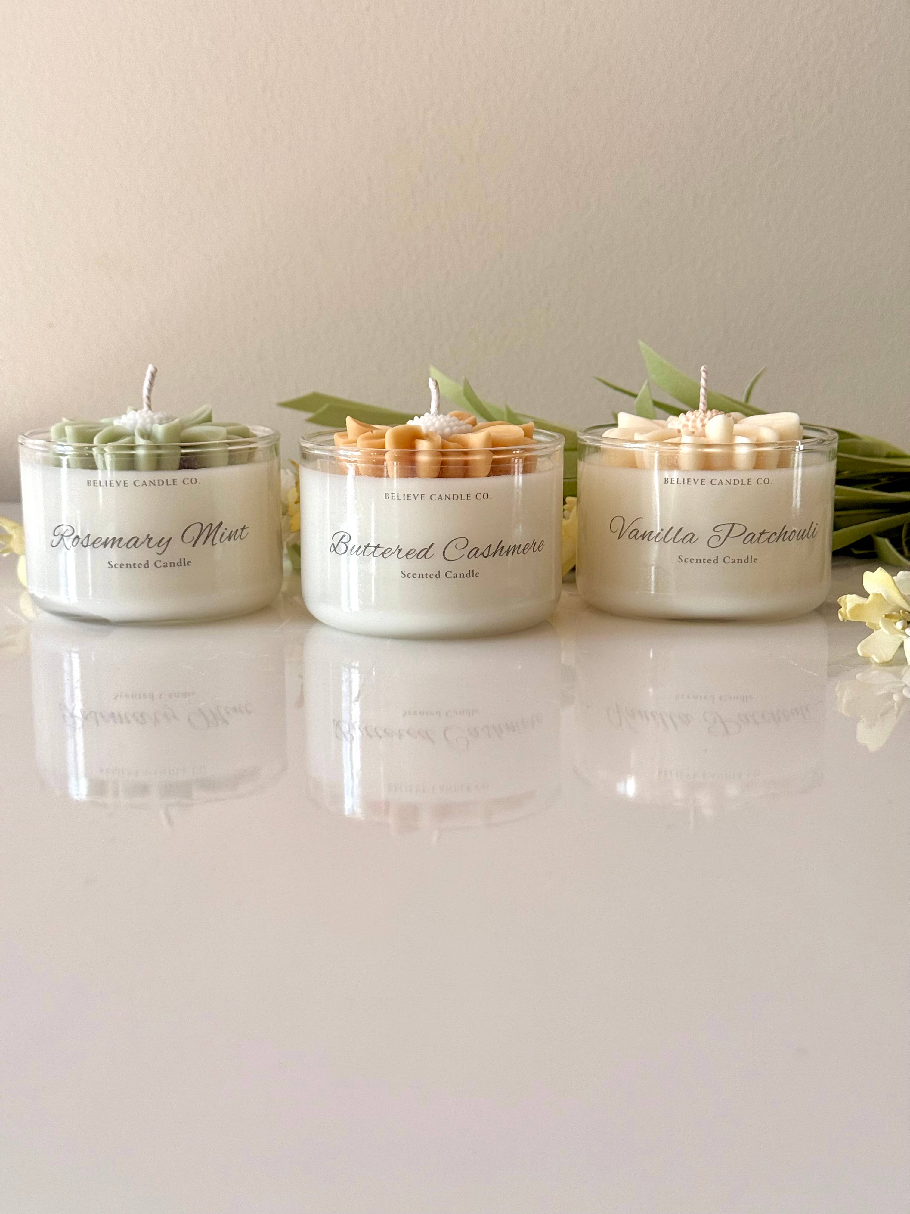 Believe Candle – Großhandel Kerze im Glas / gefüllte Kerze – Mini-Daisy-Kerzenglas1