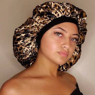 Gorro de banda ancha extra grande con estampado de leopardo para venta al por mayor de Taelor Boutique