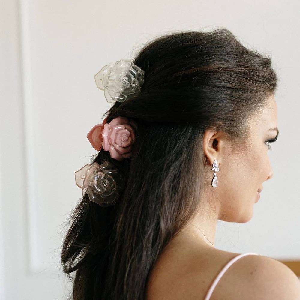 Chateau Perle - Wholesale Hair Clip - Women's - Petite Rose Clip Trio5