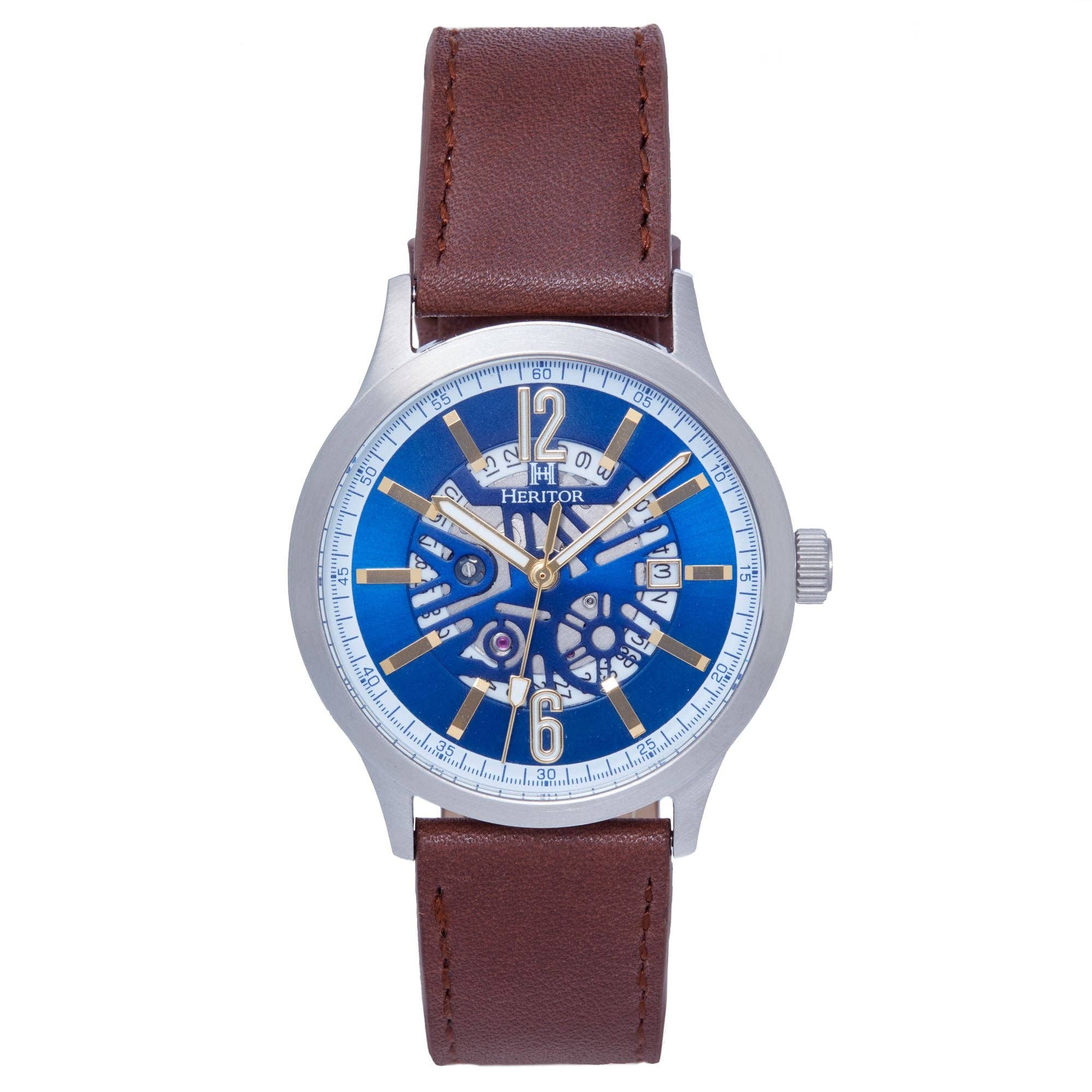 Heritor Automatic – Relógio de pulso - Homem por atacado – Relógio Heritor Automatic Dayne Semi-skeleton com Pulseira de Couro10