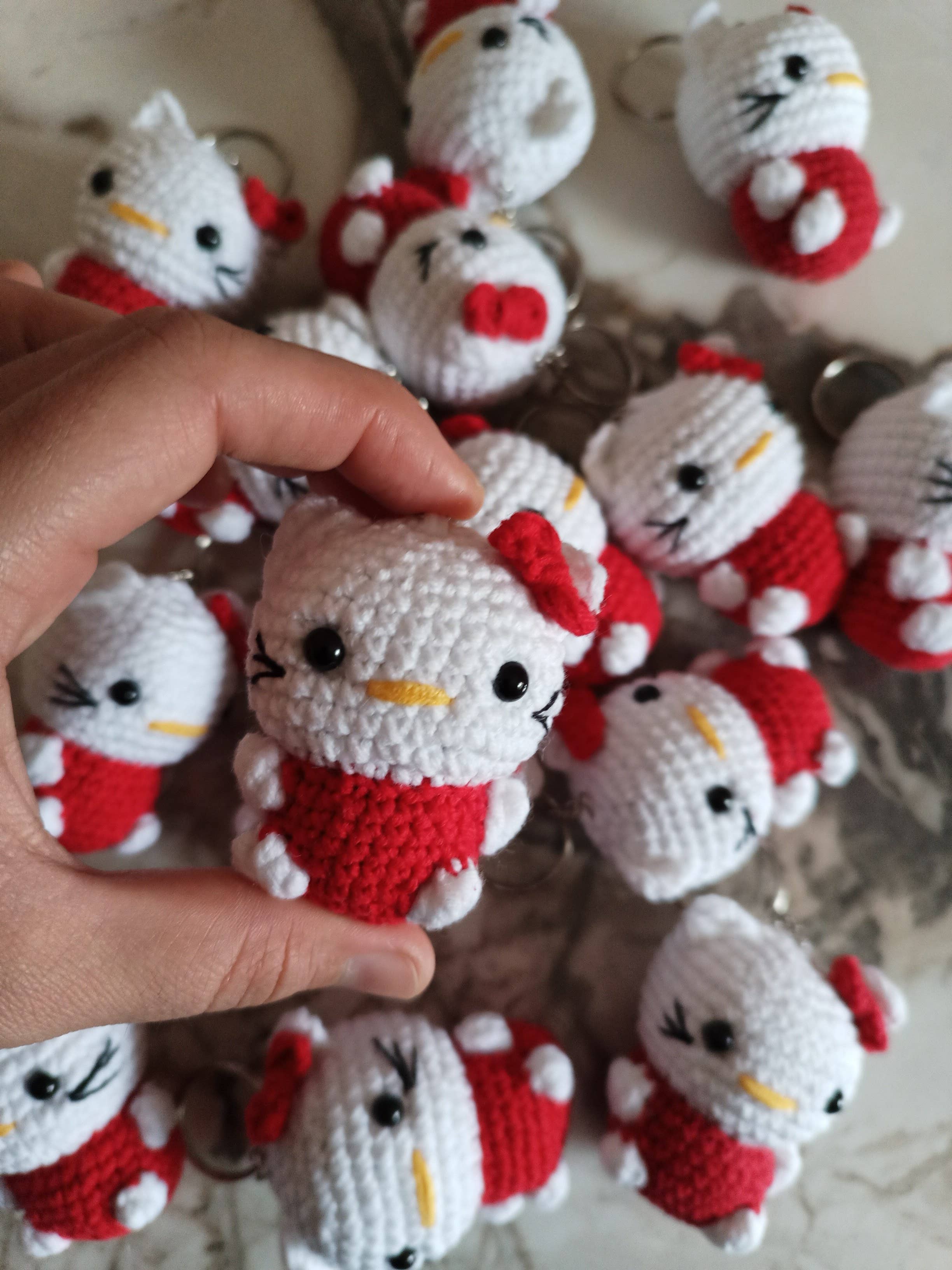 KLABELGIFT - Wholesale Keychain - Women's - Handmade Hello Kitty Crochet Keychain – Cute & Trendy Gift1