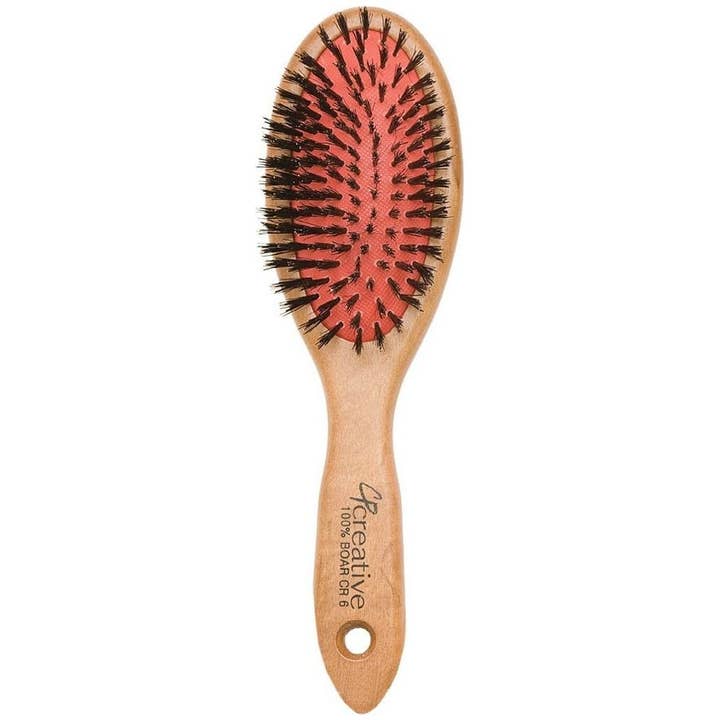 Eco-Friendly Boar Bristle Paddle Wood Hair Brush for wholesale by Creative Pro Hair Tools