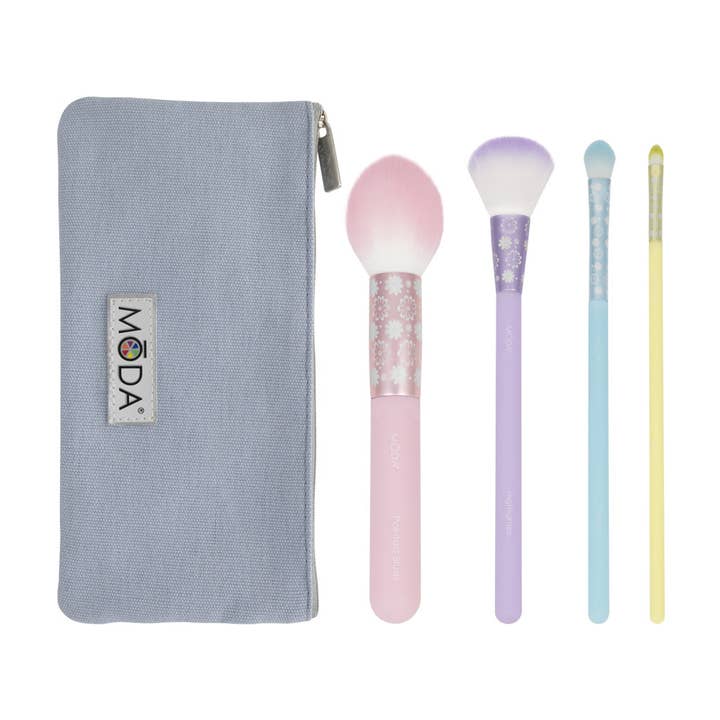 MŌDA® Posh Pastel Complete Face 5pc Makeup Brush Kit for wholesale by Royal Brush Mfg. Inc.