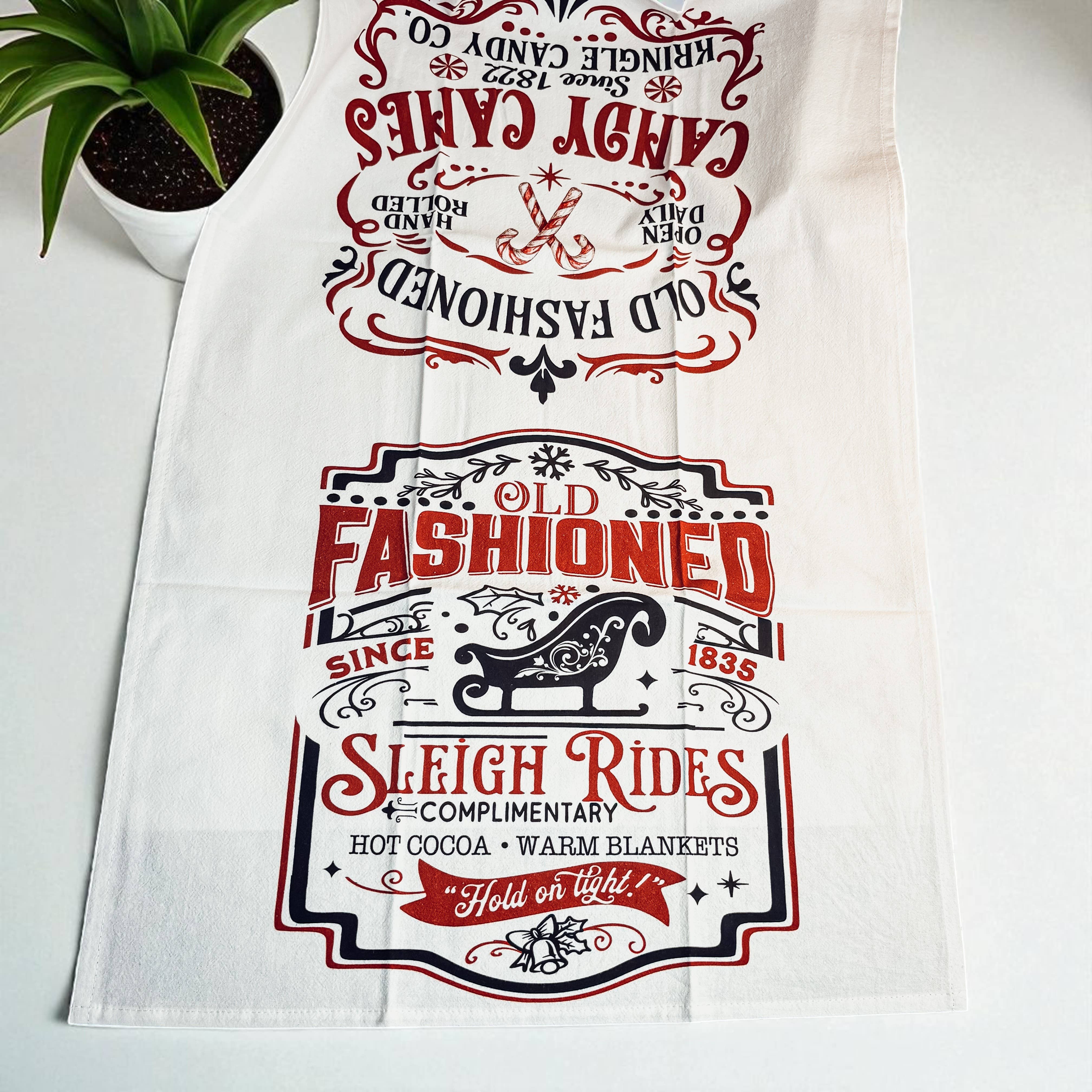 Gia Roma - Wholesale Tea Towel - Vintage Santa Holiday Kitchen Towel & Decor | Pink Christmas62