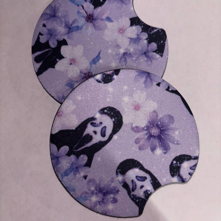 Scream ghostface car coasters for wholesale by The Pumpkin Empress