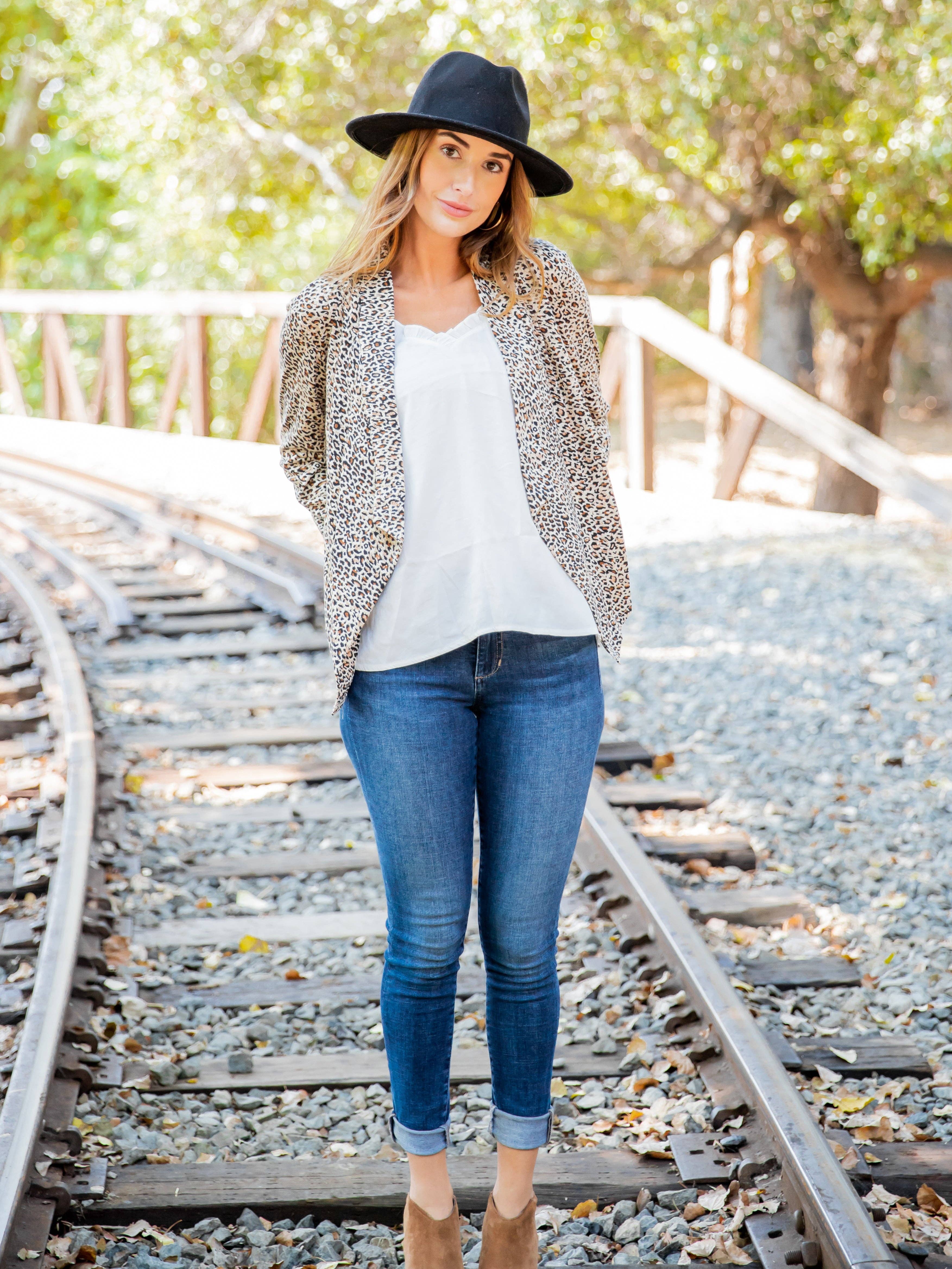 Tickled Teal - Wholesale Blazer - Women's - Maia Patterned Blazer17