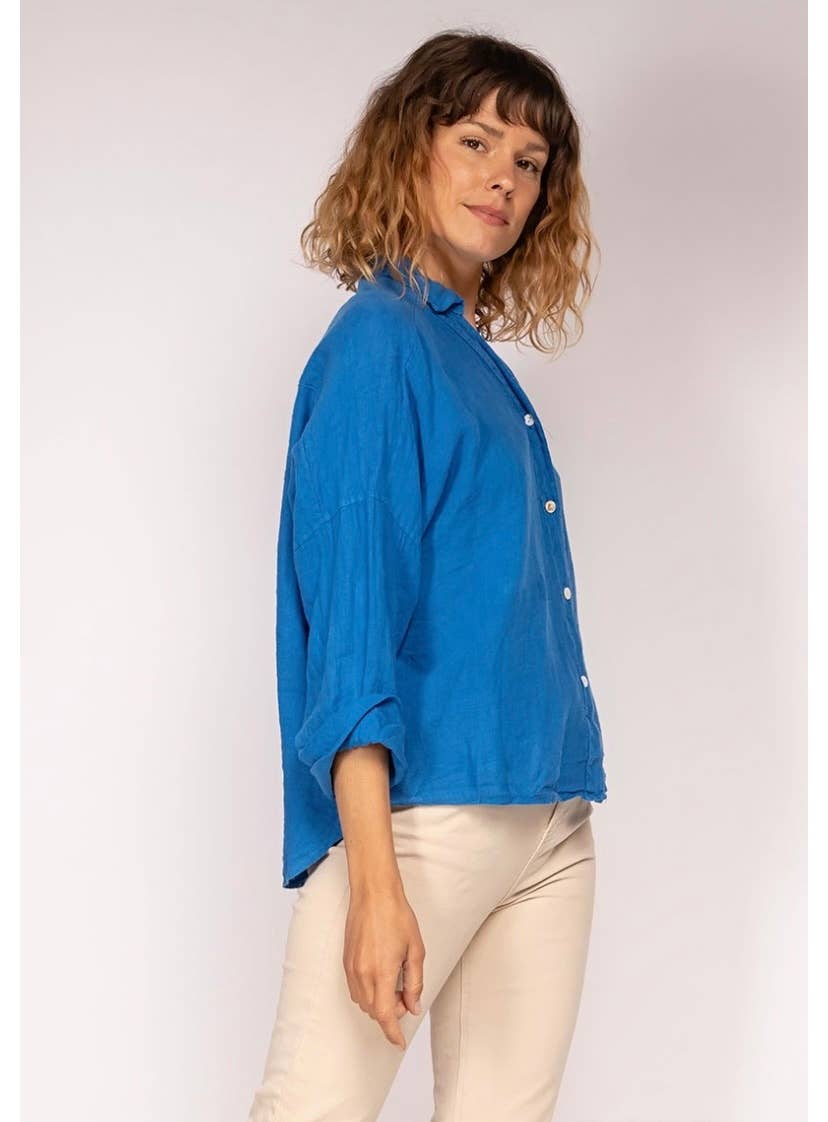 LINEN & COTTON HOUSE - Vente Chemise à col boutonné – femme - CHEMISE EN LIN. 48902 NINA42