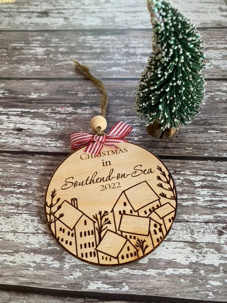 Suze Lake Designs – wholesale Christmas decoration – Personalised Town Christmas Tree Decoration 3
