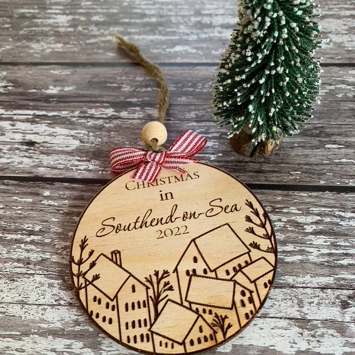 Suze Lake Designs – wholesale Christmas decoration – Personalised Town Christmas Tree Decoration 3