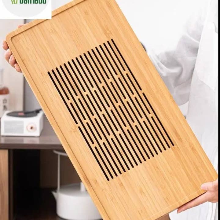 Bandeja de chá de bambu GONGFU Bandeja de café Bandeja de escultura em bambu natural artesanato por atacado de everythingbamboo
