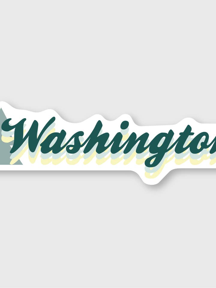Washington Script Sticker for wholesale by Pike Street Press