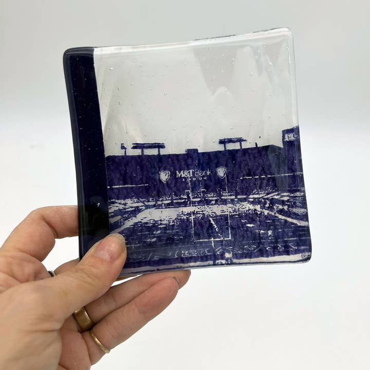 Baltimore M&T Stadium Fused Glass 4.5" Catch-All Dish for wholesale by Greetings From - Travel Inspired Goods by Kiku Handmade