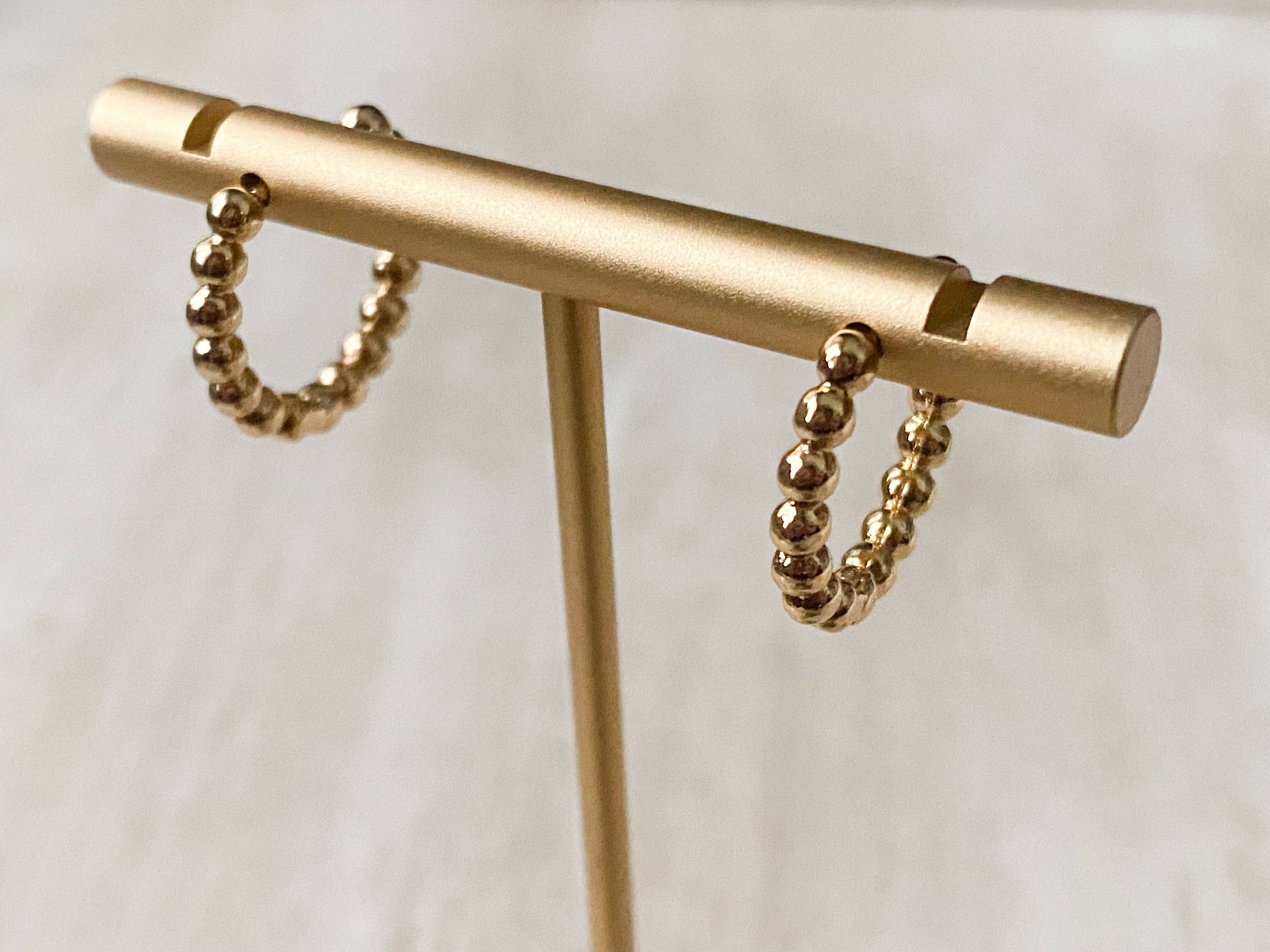 Agaveh girl - Vente Créoles - Créoles dorées perlées4