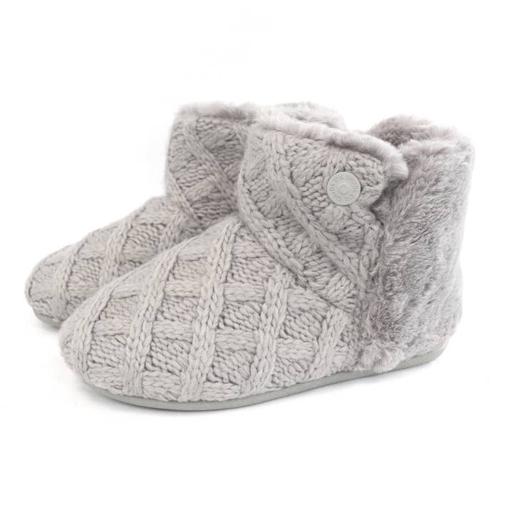 Jenny Boot Slipper in Grey Knit for wholesale by Shu Da Living