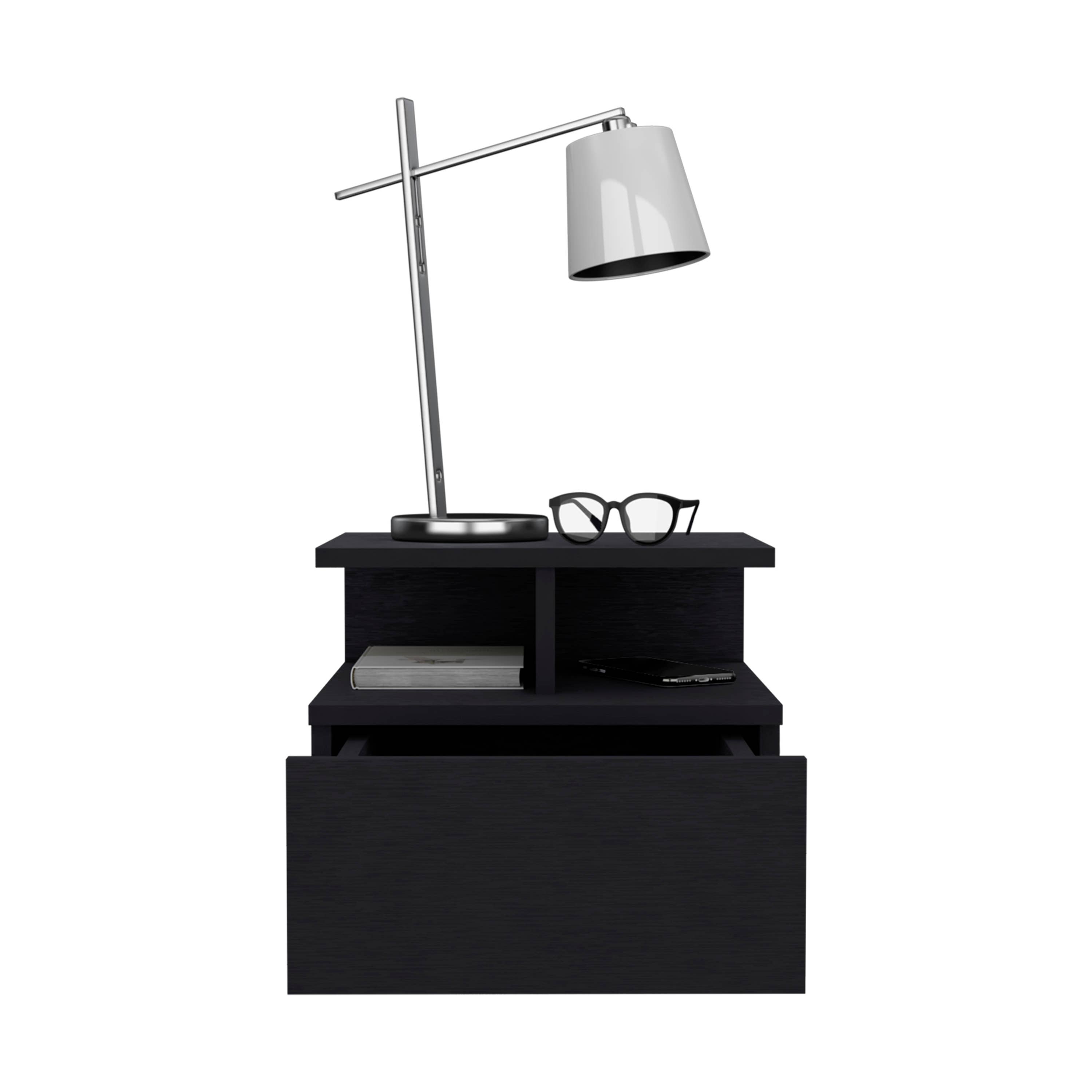 TUHOME FURNITURE - Wholesale Bedroom Furniture - Adele Floating Nightstand, Drawer, Open Top Shelves35