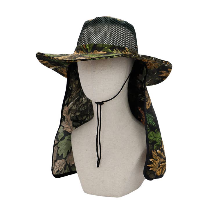 Cap Zone – Großhandel Kreissäge-Hut – Damen – Forest Hunt Fischerhut „Boonie“ aus Netzstoff in Camouflage-Optik