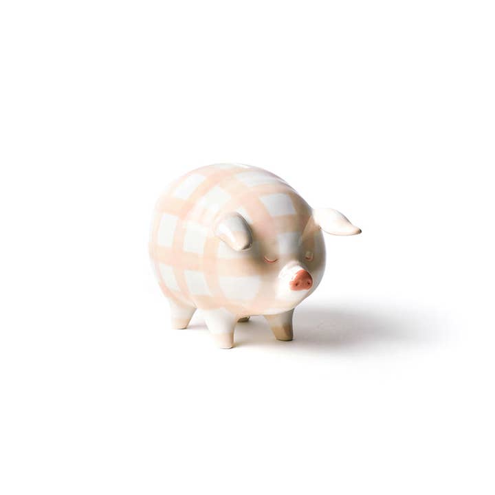 Pink Gingham Piggy Bank for wholesale by Coton Colors