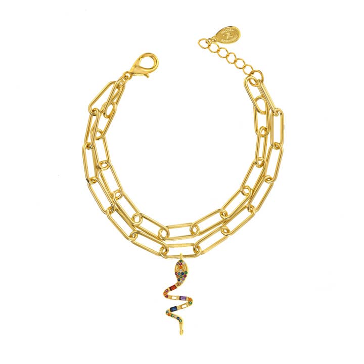 Bracelet à breloques serpent pour la vente par Rachel Reinhardt