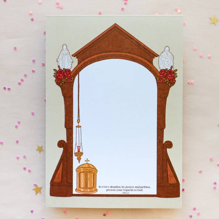 Bloco de Notas de Oração da Capela de Adoração por atacado de Peony&June Illustration