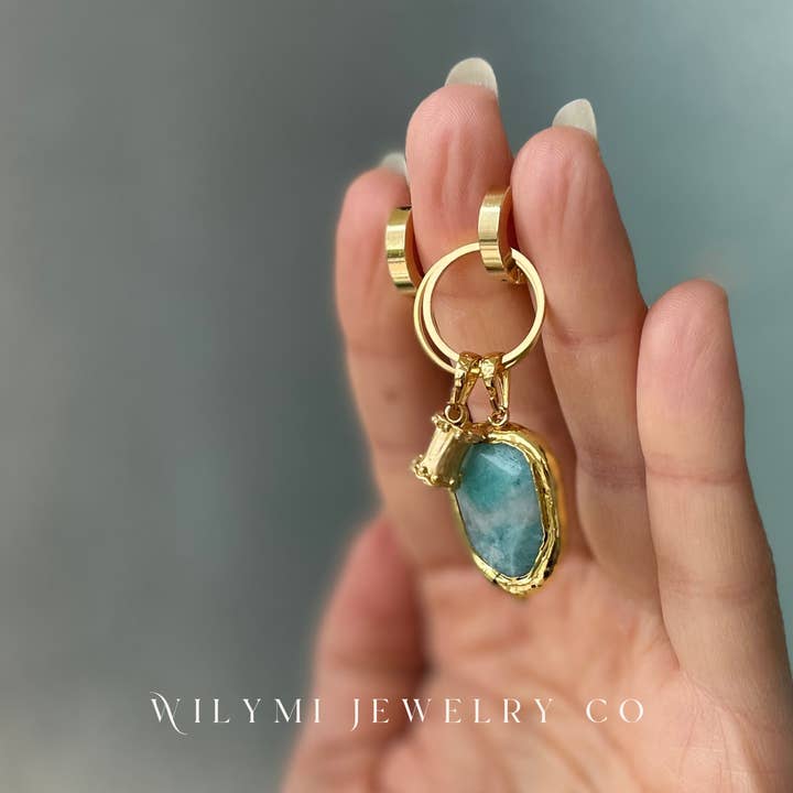 WILYMI Jewelry Co - Wholesale Dangle Earrings - JOY 4-in-1 Hoop Earrings | GF + Stainless Steel + Amazonite3