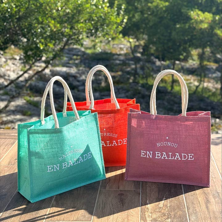 Marcel & Lily - Wholesale Beach Bag - Orange jute tote bag - Teacher on the Go - L3