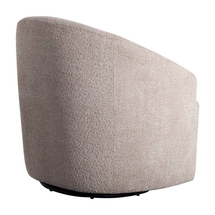 Olliix - Wholesale Chair - Faux Boucle Barrel 360 Motion Swivel Chair, Beige *5