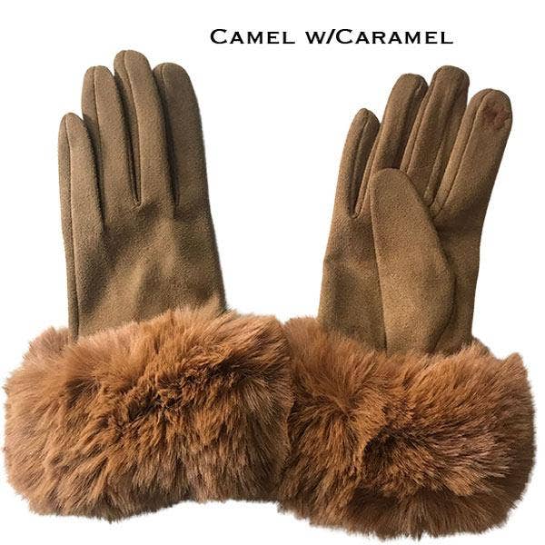The Magic Scarf Company - Wholesale Gloves - Women's - LC02 - Faux Rabbit Trim Gloves7