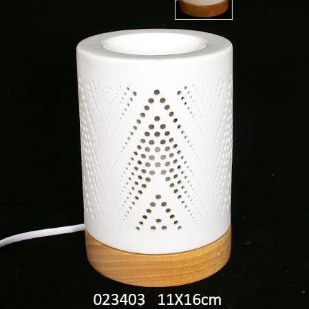 Lampe Porcelaine Ethnique Brule Parfum 11 X 11 X 16 cm pour la vente par Faye