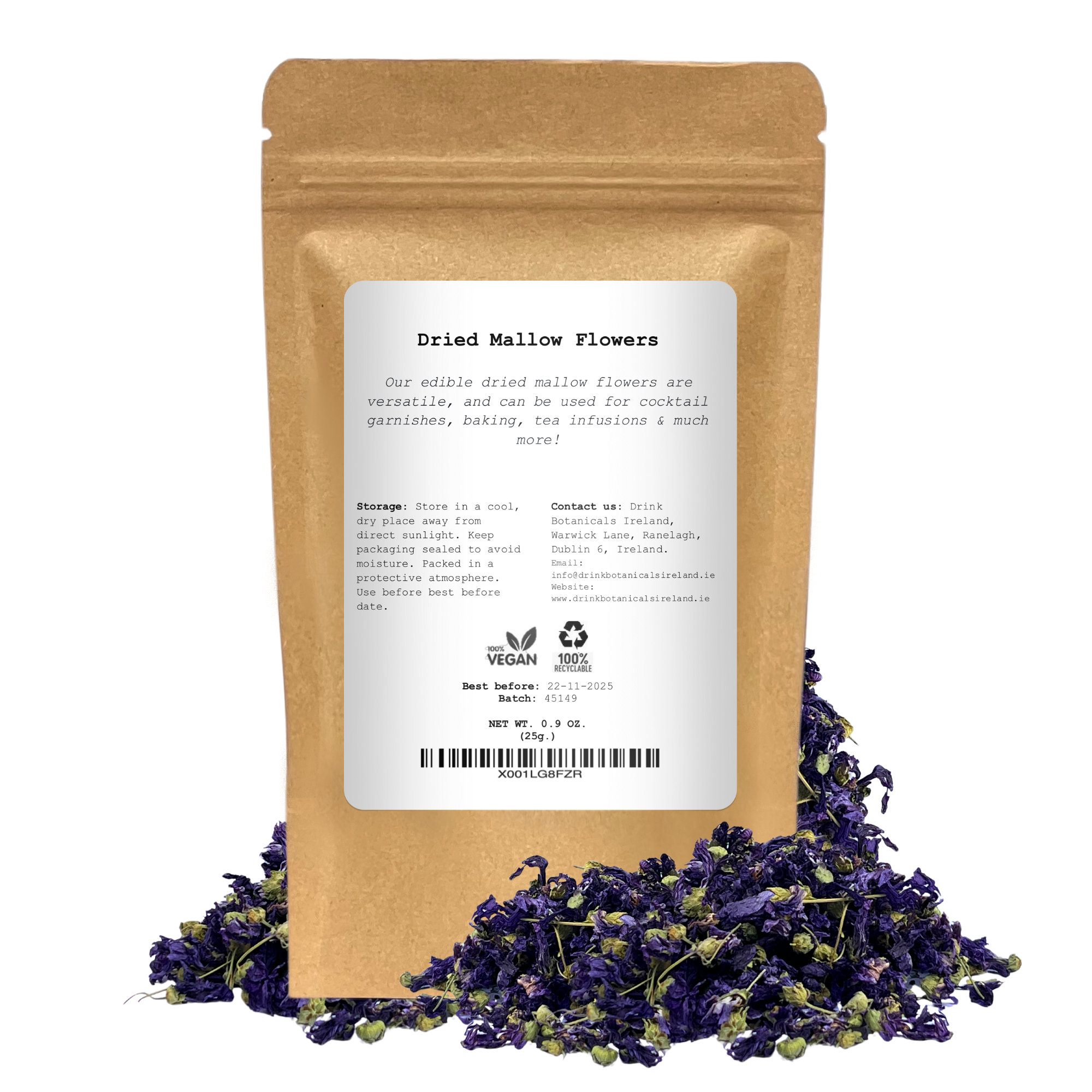 Drink Botanicals Ireland - Wholesale Dried/dehydrated vegetables - Dried Blue Pea Mallow Flower4