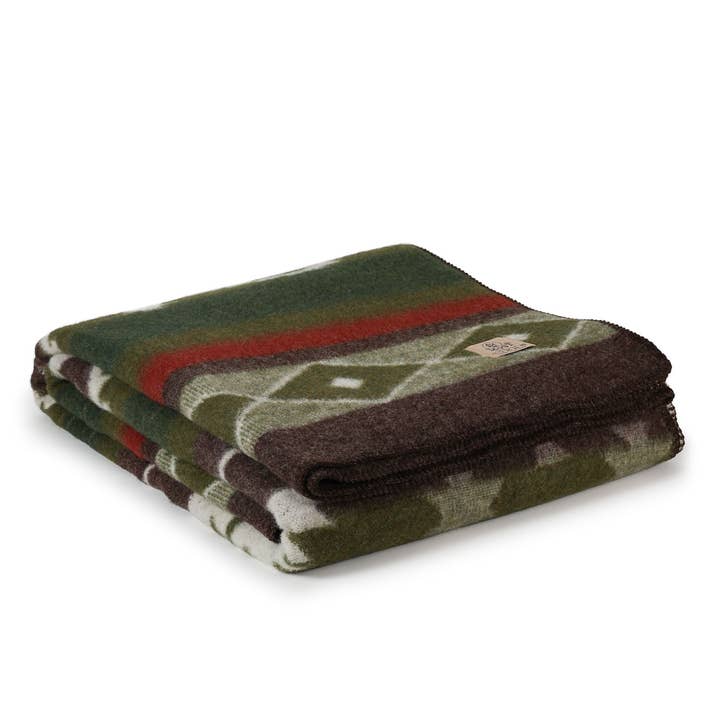 MoST - Wholesale Bedding Blanket - Wool bed Blanket TRIBE - double - green1