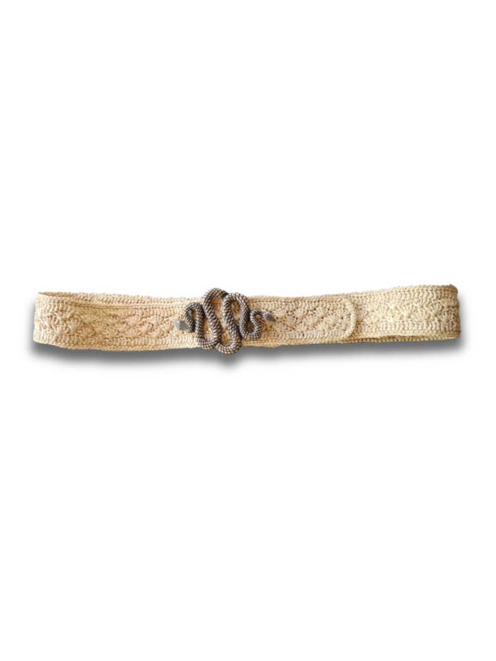 Snake raffia belt for wholesale by Sanabay