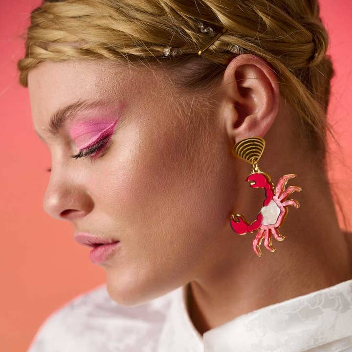 Crab | Earrings for wholesale by Funk Da Queen