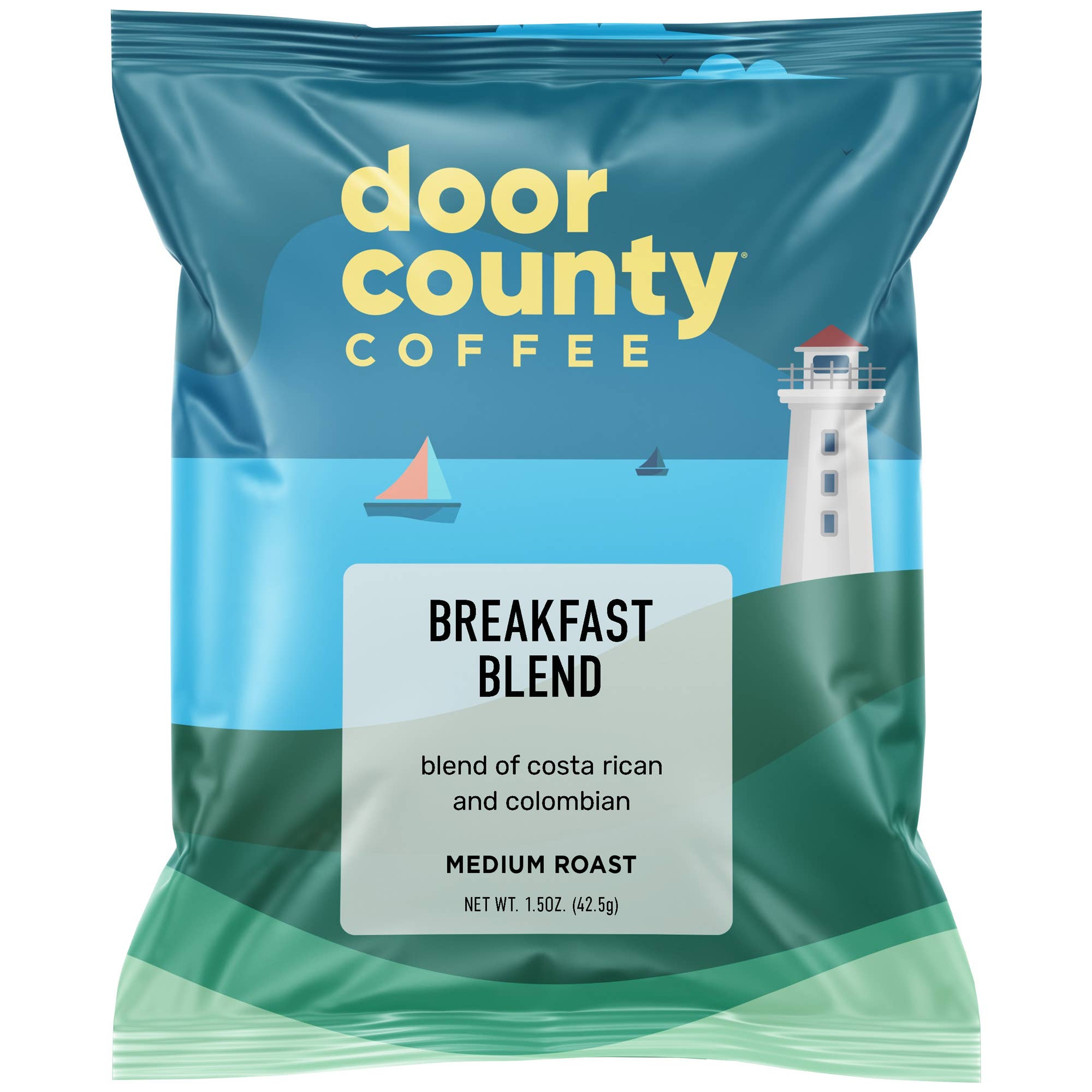 Door County Coffee - Wholesale Ground Coffee - Breakfast Blend Coffee Medium Roast Ground, 1.5oz, 6 pack2