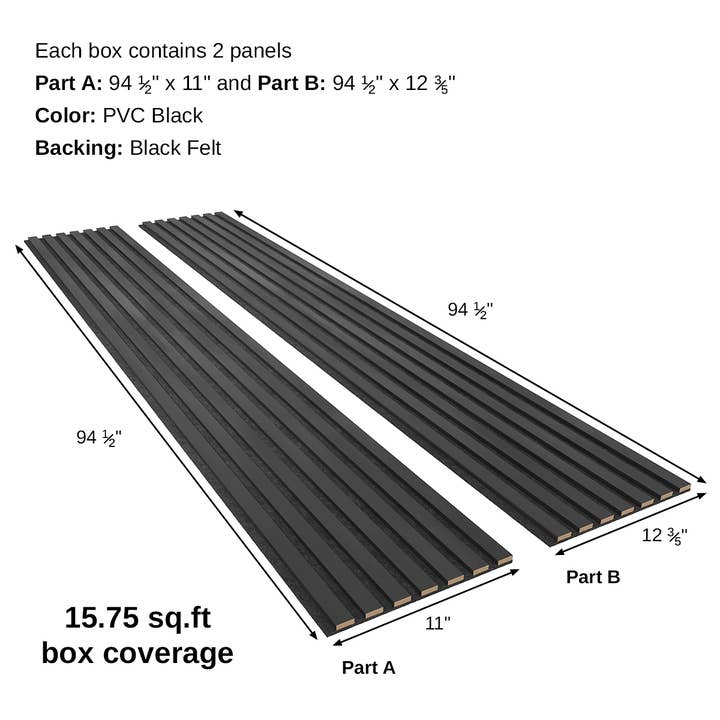 Premium Black Color (PVC) Acoustic Slat Wood Wall Panels for wholesale on Faire2