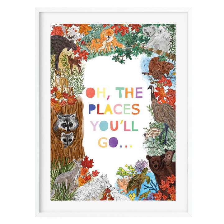 Impression artistique « Oh the Places You'll Go Woodland Nursery » pour la vente par Poppins & Co.